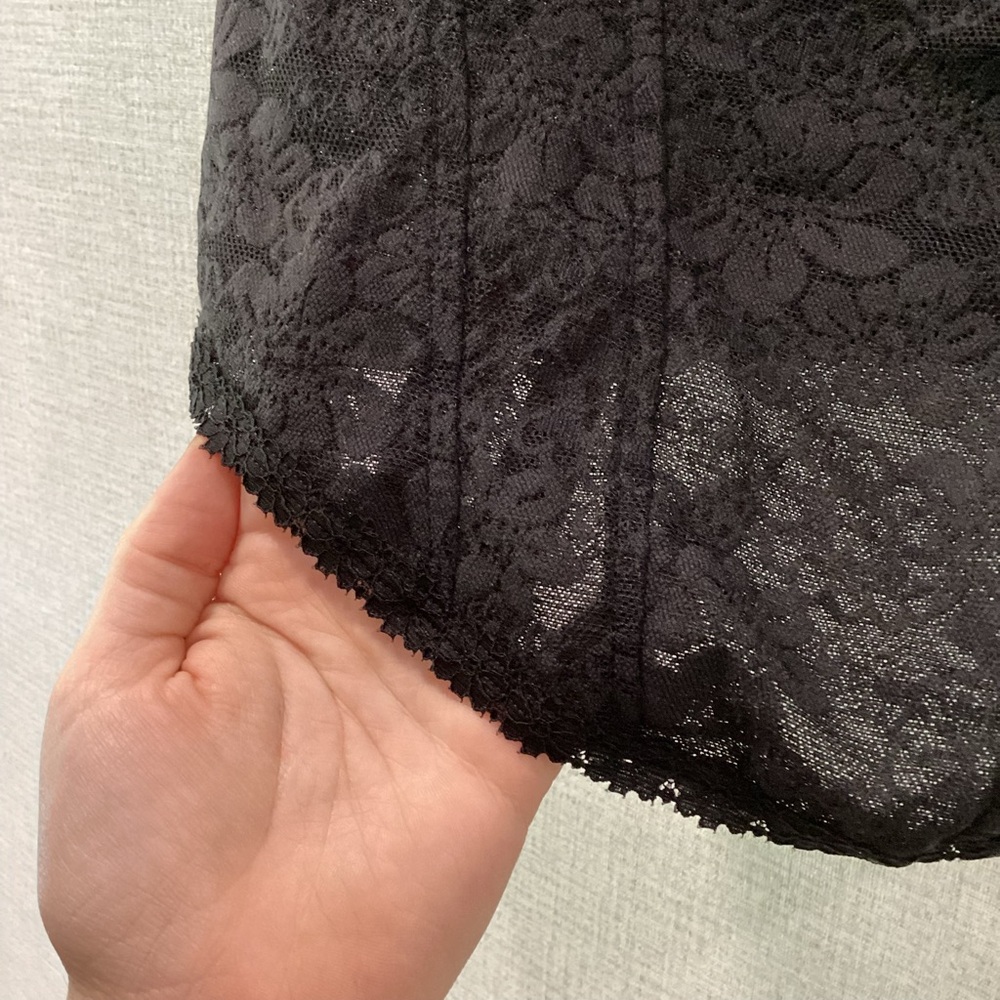 Victoria’s Secret Black Lace Stretch Corset Tank Top - Picture 3 of 5